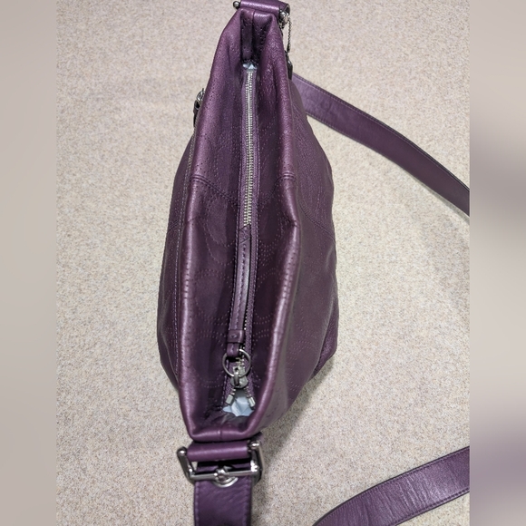 Coach Perforated Signature Leather Shoulder/Crossbody Bag (Style #F19257) Plum - Picture 11 of 15